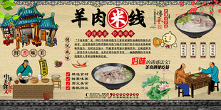 羊肉米线背景墙