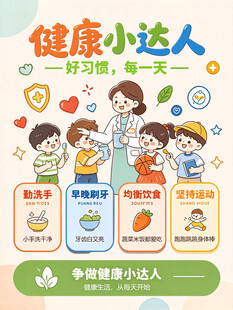 健康小达人 幼儿园海报