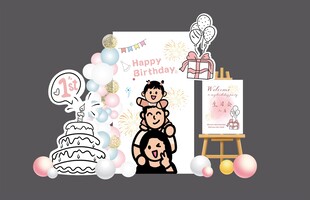 X5儿童可爱生日展板