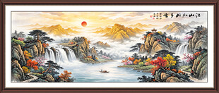 八方聚财山水画