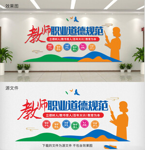 教师职业道德规范文化墙