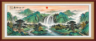 青绿山水国画装饰画
