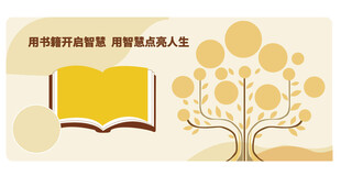 读书点亮智慧人生读书文化墙