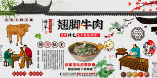 翘脚牛肉背景墙