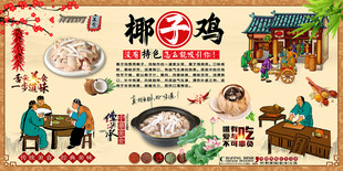 椰子鸡背景墙