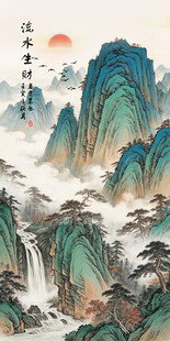 旭日东升国画