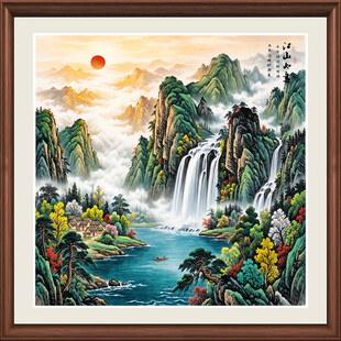 方形山水画