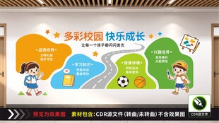 多彩校园快乐成长文化墙