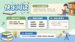 快乐阅读主题手抄报
