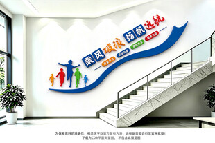 企业楼梯文化墙