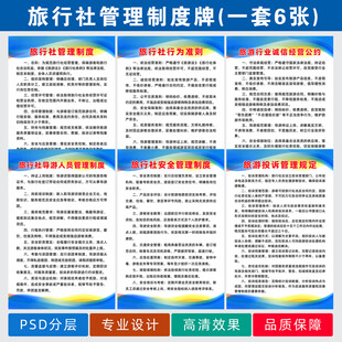 旅行社管理制度牌