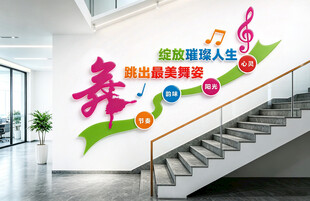 音乐室楼梯文化墙