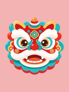 国风醒狮矢量图