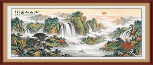 招财山水画