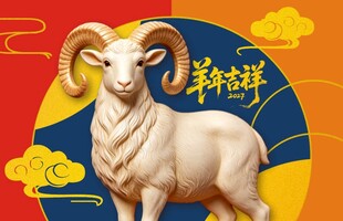 可分层羊年吉祥生肖羊插画