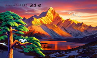 日照金山油画