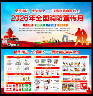 2026消防月展板