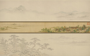新中式古风宋式美学山水画壁画