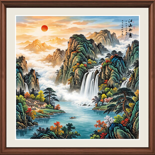 聚宝盆山水画