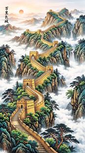 高清国画长城