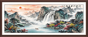 新中式山水画客厅装饰画