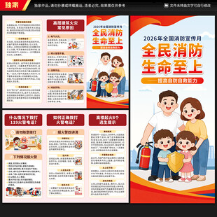 全国消防宣传月三折页