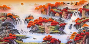 鸿运当头山水国画