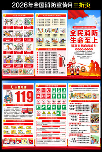 2026年119消防宣传月折页