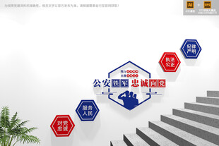 公安警营楼梯文化墙