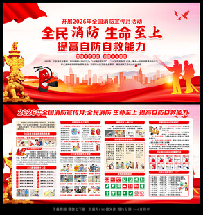 2026全国消防宣传月展板