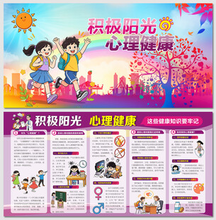 儿童青少年积极阳光心理健康展板