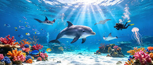 海底海洋世界背景图