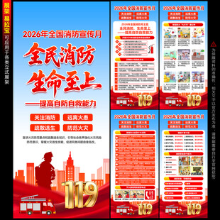 2026消防月展架