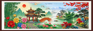 聚宝盆财源广进油画山水画