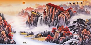 鸿运当头山水国画