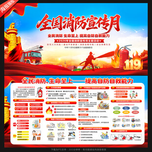 全国消防月展板