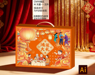 鸿运大礼新年礼盒坚果礼盒平面图